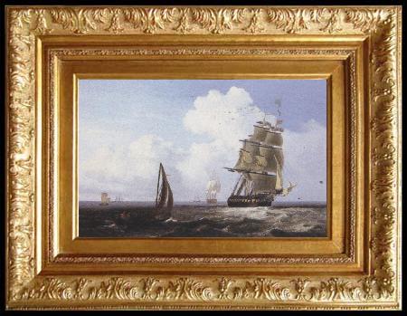 framed  Attributed to john wilson carmichael Shipping off Scarborough (mk37), Ta3142-1